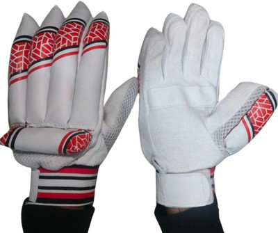 Shopeleven Cricket Batting Gloves Suitable for Both Right-Hand and Left-Hand Bats men Batting Gloves(Red, White)
