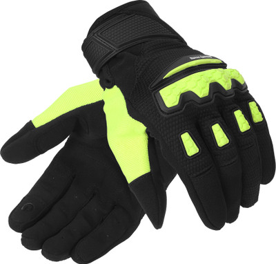 ROYAL ENFIELD Urban Hustler V2 Bike Riding Gloves | Knuckle Protection & Abrasion Resistance Riding Gloves(Neon Green)