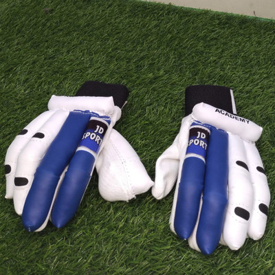 JD Sports Cricket Batting Gloves For Cricket Match Material PVC Cotton Pack Of 1 Pair Batting Gloves(White, Blue)