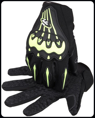 JAI SHRI Protective Full Finger Touchscreen Riding Gloves (Black, Green)_ Riding Gloves(Black)