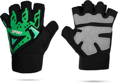BAD OWL Gym Gloves for Men & Women with Wrist Support Accessories for Training, Exercise Gym & Fitness Gloves(Green)