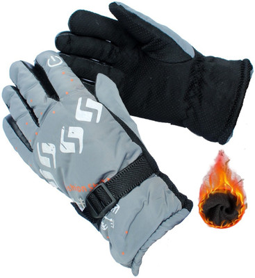 AlexVyan Fashion Anti Slip Snow Warm Winter Gloves Cycling, Bike, Motorcycle Protective. Riding Gloves(Grey)