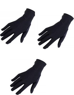 HOUSE OF COMMON Biking & Driving Dust & Sun Protection Half Gloves Pack Of 3 Driving Gloves(Black Half 3 Set-01)