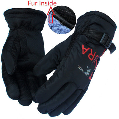 AlexVyan Anti Slip Snow Proof Warm Winter Gloves Cycling, Motorcycle Protective (Red) Riding Gloves(Red, Black)