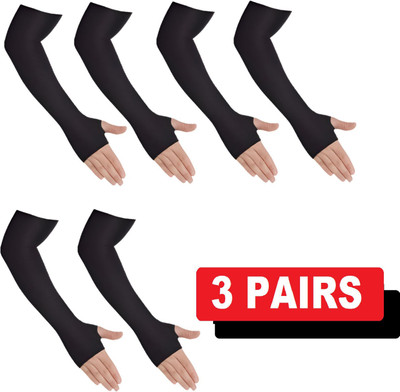 HOUSE OF COMMON black arm sleeve-3, Cycling Gloves(Black)