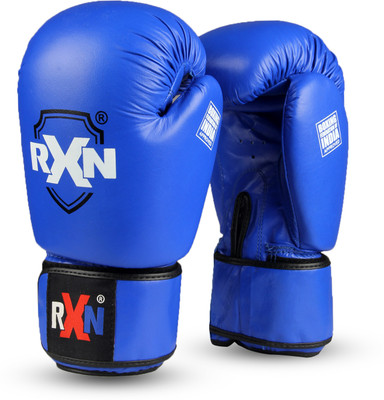RXN Competition Boxing Gloves All Leather Blue 14 oz Boxing Gloves(Blue)
