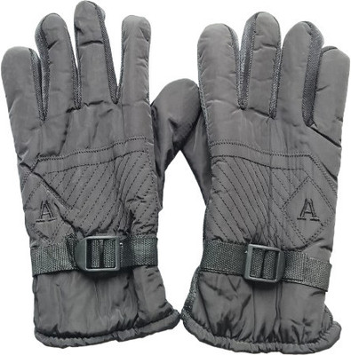 AUTODAZZ BLACK_GLOVES_WINTER_CYCLING_BIKE_MOTER _CYCLE_RIDING_ MEN-WOMEN Riding Gloves(Black)