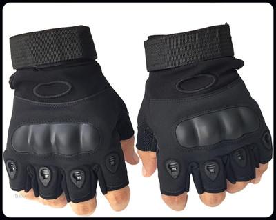 JAI SHRI Half Finger Bike Hand Gloves for Motorcycle Winter Gloves for Men_ Driving Gloves(Black)