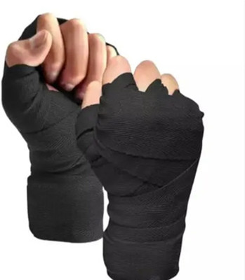 HL Sports Professional Boxing Hand Wrap Boxing Gloves(Black)