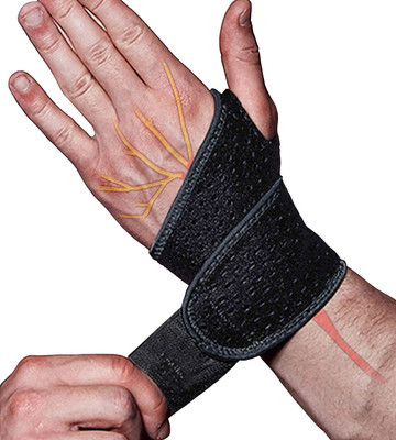 HOC Adjutable weight lifting wrist support with long straps Gym & Fitness Gloves(Black)