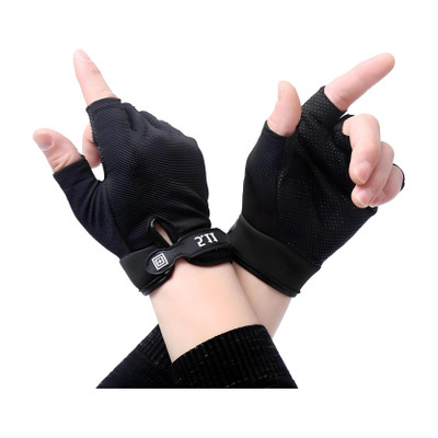 MozFit Gym Gloves for Men with Wrist Support, Fitness Gloves, Sports Gloves Bike Gloves Riding Gloves(Black)