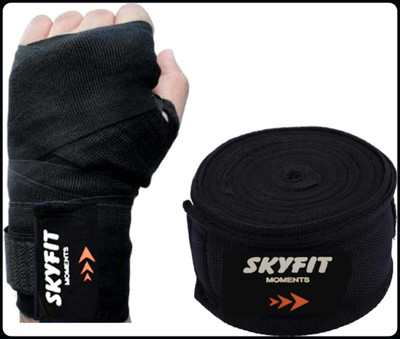 MINESFIT HAND WRAP FOR BOXING WORKOUT AND WRIST PAIN_ Gym & Fitness Gloves(Black)