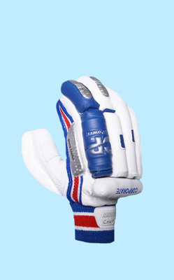 CricPower PU Batting Gloves Batting Gloves(White, Blue)