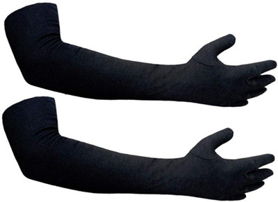 HOUSE OF COMMON Cotton Full Arm/Hand Sleeves Gloves Cycling Gloves(White)
