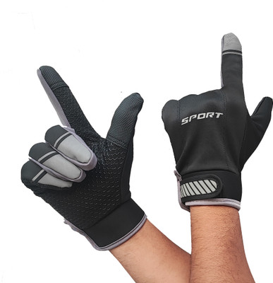 DreamPalace India Full Finger Touchscreen Protective Gloves for Motor Cycle Riding Gloves(Grey)