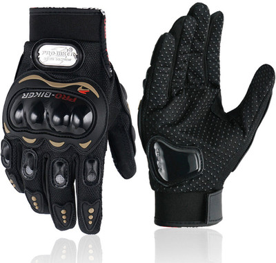 zaysoo Full Finger Gloves with Touch Screen Sensitivity at Thumb and Index Finger, Riding Gloves(Black)