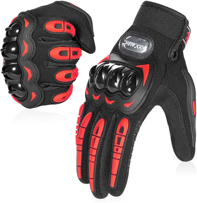 uRock Motorcycle Gloves for Men and Women, Full Finger Touchscreen Motorbike Gloves Riding Gloves(Red)