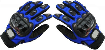 meenu arts Premium Pro Biker Riding Gloves_42 Riding Gloves(Blue, Black)