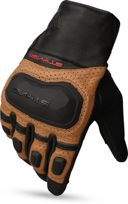 Ignyte Gauntlet Full Finger Bike Riding Leather Gloves with Touch Screen Sensitivity Riding Gloves(Tan)