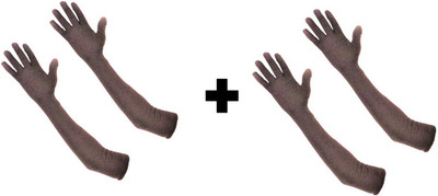 HeadTurners Soft Reusable Re-washable Full Palm and Elbow Cotton Hand Gloves(Set of 2) Wicket Keeping Gloves(Dark Brown)