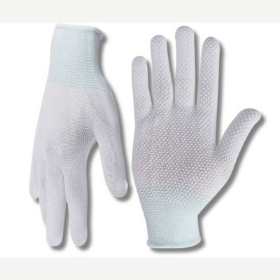 Solutions24x7 ANTI SLIP WHITE DOTTED COTTON GLOVES FOR MULTIUSE Batting Gloves(White)