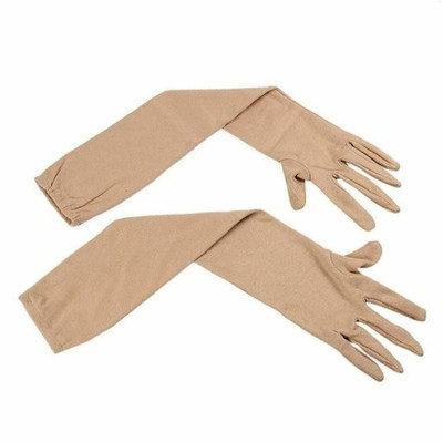 Amalya Sun Protection Full Arm/Hand Sleeves Cotton Gloves Washable and Reusable S1 Driving Gloves(Skin)