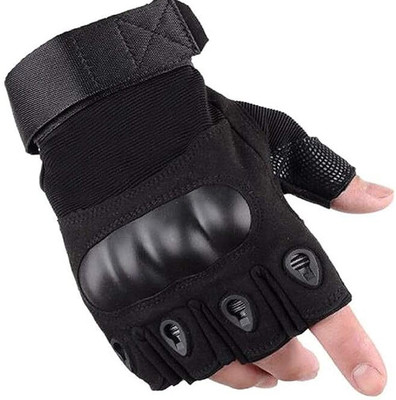 gaurma Riding Gloves For Men Bike Riders Special Tactical Gloves Rubber Knuckle Punch. Riding Gloves(Black)