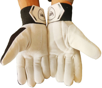 MRT Plus Sports Professional Cricket Batting Gloves | Leather Batting Gloves Men Right Hand Batting Gloves(Black and White)