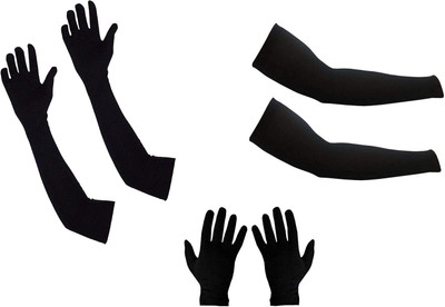 London Paree Lovely Black Full Gloves and arm sleeves for Sun Protection Bike Riding Driving Gloves(Multicolor)
