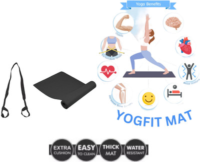 Fit Byte YOGFIT 8mm Yoga Mat Men & Women Anti Slip Or Anti Tear Workout Mat 8mm Yoga Mat Blue 8 mm Yoga Mat