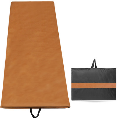 FirstFit 10MM PU Leather Extra Thick Yoga Mat and Exercise Mat with Carrying Strap Beige 10 mm Yoga Mat