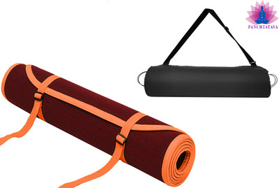PANCHTATAVA Sporty Red With Neon Orange Border Red mm-6 mm Yoga Mat