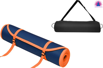 PANCHTATAVA Pine Green Exercise Mat (EVA_Neon Orange Border) 6 mm Yoga Mat