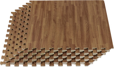 KOBO Imported Wood Grain Puzzle Floor Mat, EVA Foam Interlocking Tiles 12 mm Exercise & Gym Mat