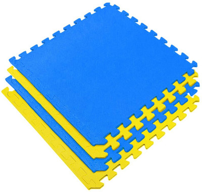 DE JURE FITNESS Kids Play Mat, Puzzle Flooring, Non-Toxic Floor Mats for Babies, Blue, Yellow 12 mm Exercise & Gym Mat
