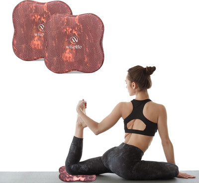 Wiselife Knee & Elbow Cushion Pad Wine Peach Marble Pro (Pair) 20 mm Maroon 20 mm Yoga Mat