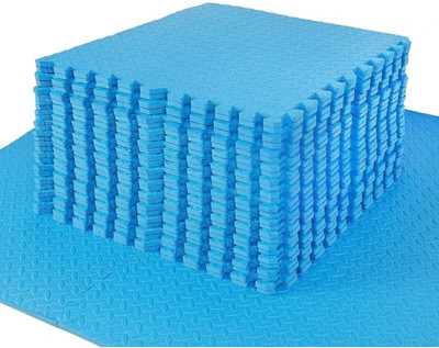ONX Interlocking Flooring Mats for Yoga/Exercise/Kids Play 4 Tiles Blue 12 mm Exercise & Gym Mat