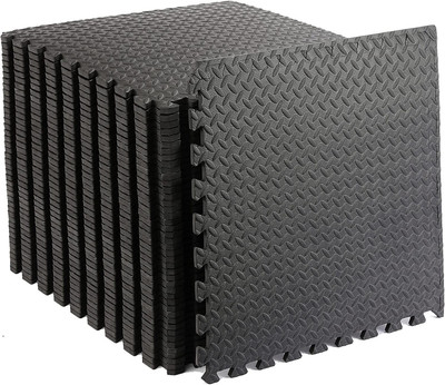 Hukimoyo Puzzle floor mat for gym exercise equipment for kids interlocking eva foam tile Black 25 mm Exercise & Gym Mat