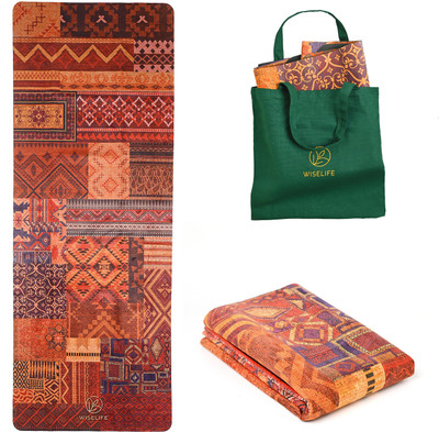 Wiselife Suede & Natural Rubber Marrakesh Yoga Mat + Carry Bag | Extra Thick Extra Long - Brown 1 mm Yoga Mat Wiselife Suede & Natural Rubber Marrakesh Yoga Mat + Carry Bag | Extra Thick Extra Long - Brown 1 mm Yoga Mat