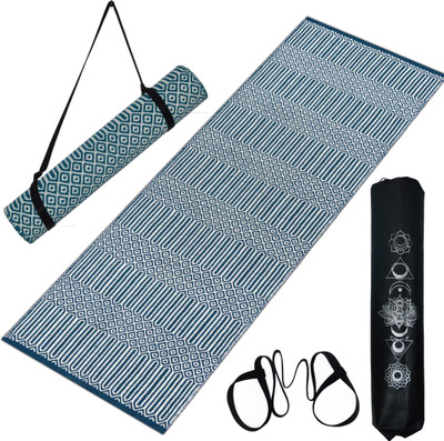 house of handmade Premium Cotton Yoga Mat Black 8 mm Yoga Mat
