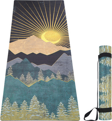 Wiselife Suede Natural Rubber Yoga Mat + Carry Strap - Arabian Night 5 mm Yoga Mat