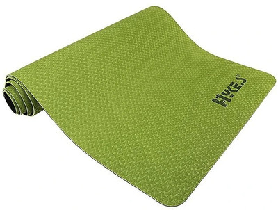 BOLDFIT Yoga Mat for Men Women Yoga Mat 6mm Exercise Mat Tpe Gym Matte with Carry Bag Green 6 mm Yoga Mat