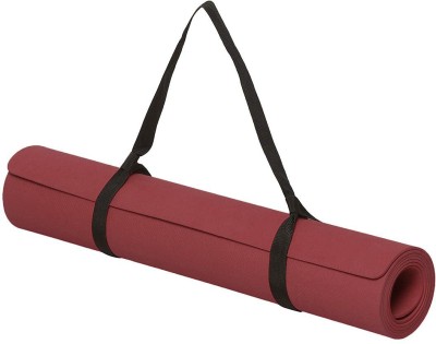 SPOKOFIT EVA Non-Slip Yoga Mat with Convenient Strap – Perfect for Yoga,Pilates,Exercises Maroon 4 mm Yoga Mat