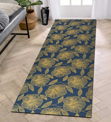EXOTICE Navy Blue Printed Rubber Yoga Mat 4MM Thickness 4 mm Yoga Mat