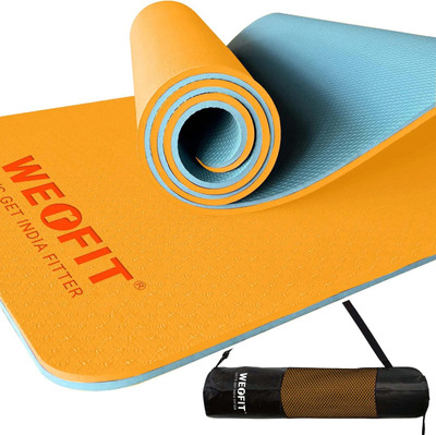 WErFIT 6mm TPE Yoga Mat with Bag (2.5 x 6 FT) for Home Gym Workout & Exercise for Men Orange 6 mm Yoga Mat
