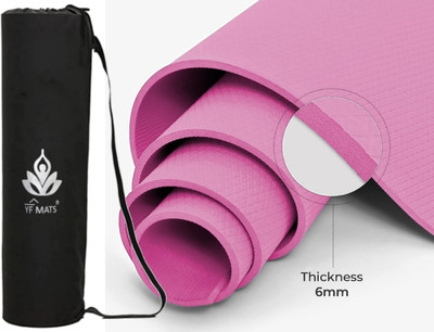 YFMATS 6MM(pink with cover) - Best Quality and Anti slip Eva Eco Friendly Yoga Mat Pink 6 mm Yoga Mat