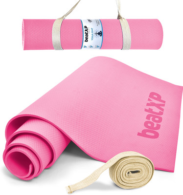 BeatXP Yoga Mat For Men & Women | Fitness Mat For Home & Gym Workout |Anti Skid | Pink 4 Mm Yoga Mat For Rs. 173 @ 71 %
