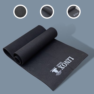 LINOX Anti Slip Home Gym Exercise Workout Fitness with Bag Black 10 mm Yoga Mat