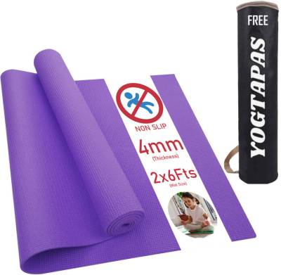 YOGTAPAS Anti - Skid , Non-Toxic Phthalate Free Purple 4 mm Yoga Mat -  Price History
