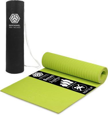 Quick Shel 6mm EVA Anti Slip Home Gym Exercise Workout Fitness for Men Women Kids with Bag Green 6 mm Yoga Mat